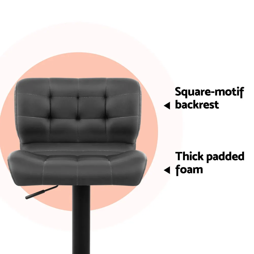 Artiss 4x Bar Stools Gas Lift Leather Padded Grey-SA_Rural