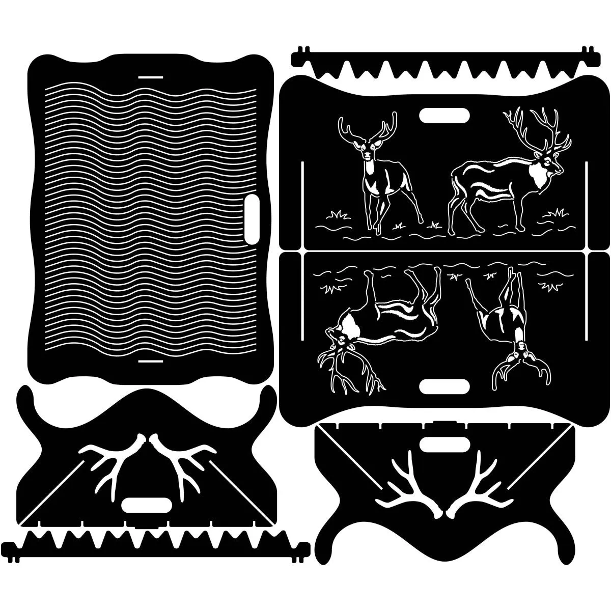 Artistic Collapsible Fire Pit DXF for CNC | Antelope Scene