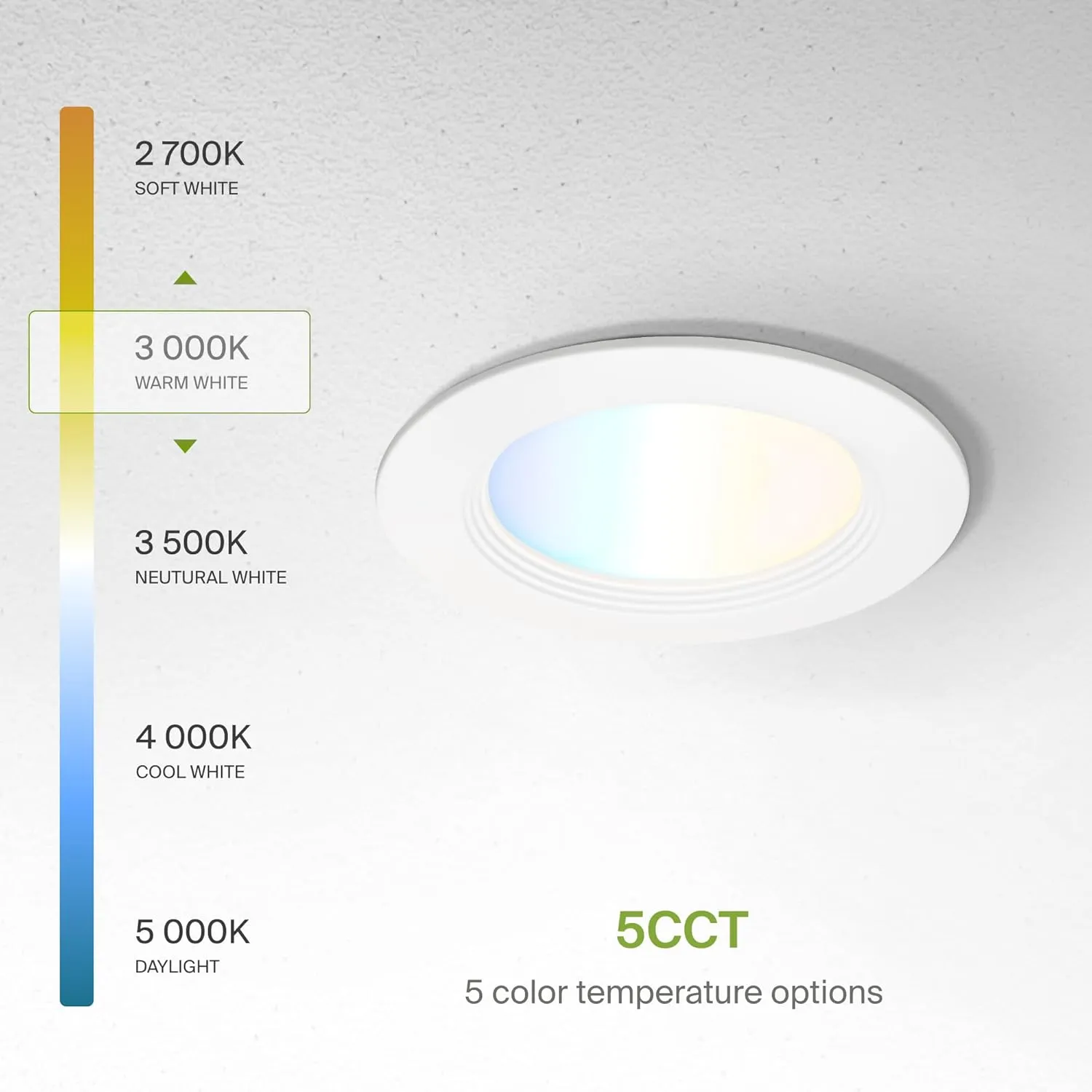 ASD Fire Rated Recessed Light 4 Inch, 12W 120-277V, Mini Panel Baffle Trim, 5 CCT 2700K/3000K/3500K/4000K/5000K, Dimmable Canless Commercial LED Downlight, Wet and IC Rated, Air Tight, ETL, 6 Pack