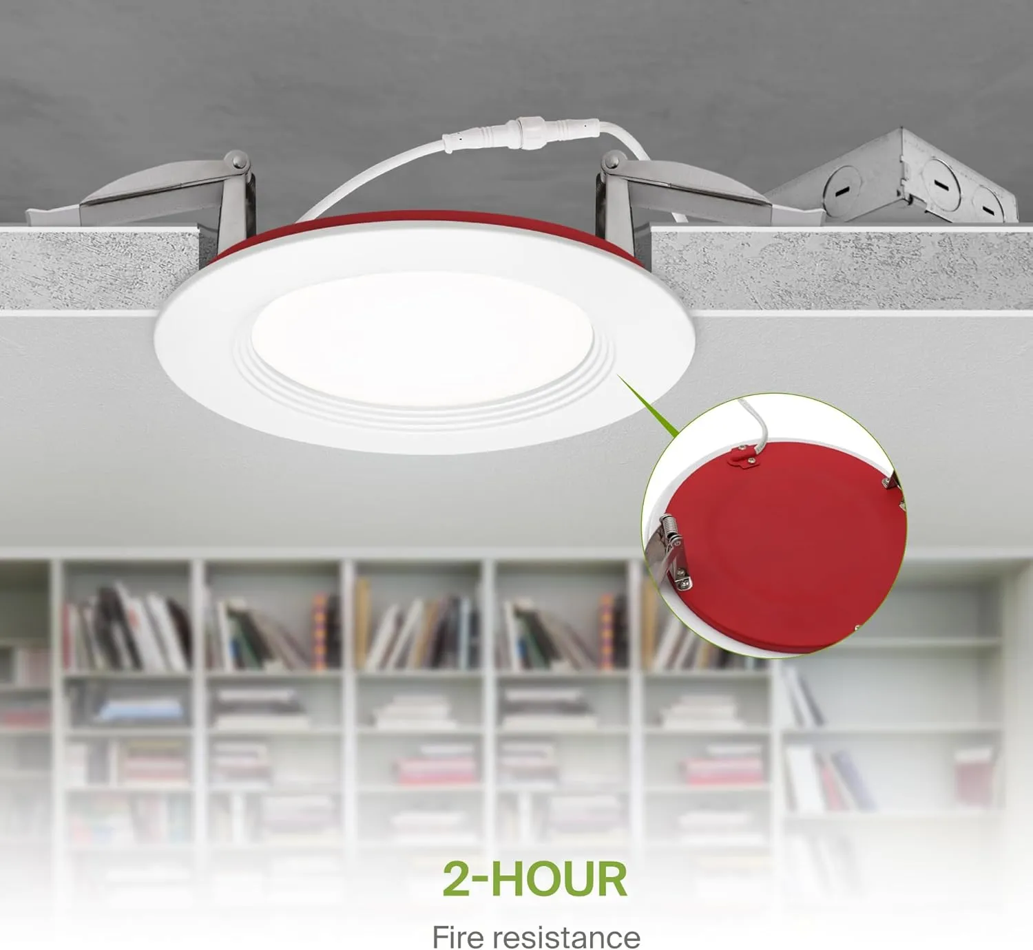 ASD Fire Rated Recessed Light 4 Inch, 12W 120-277V, Mini Panel Baffle Trim, 5 CCT 2700K/3000K/3500K/4000K/5000K, Dimmable Canless Commercial LED Downlight, Wet and IC Rated, Air Tight, ETL, 6 Pack
