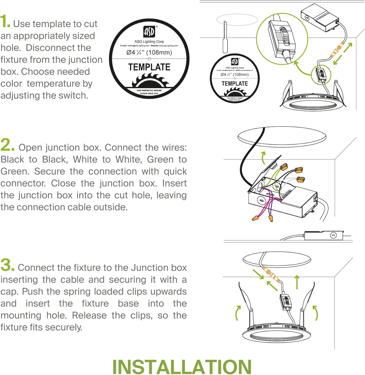 ASD Fire Rated Recessed Light 4 Inch, 12W 120-277V, Mini Panel Baffle Trim, 5 CCT 2700K/3000K/3500K/4000K/5000K, Dimmable Canless Commercial LED Downlight, Wet and IC Rated, Air Tight, ETL, 6 Pack