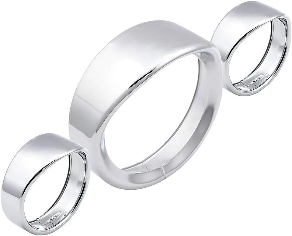 Astra Depot Visor Style 7in. Headlamp Trim Ring   4.5" Passing Lamp Turn Signal Trim Rings Replacement For Harley Touring Road King Softail (Chrome)