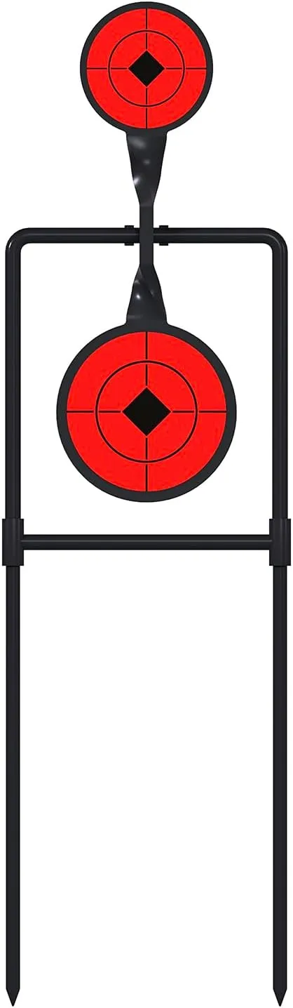 Atflbox Double Blast High Caliber Spinner Auto Reset Steel Target for Centerfire Handguns Up to .44 Magnum Outdoor Target Shooting
