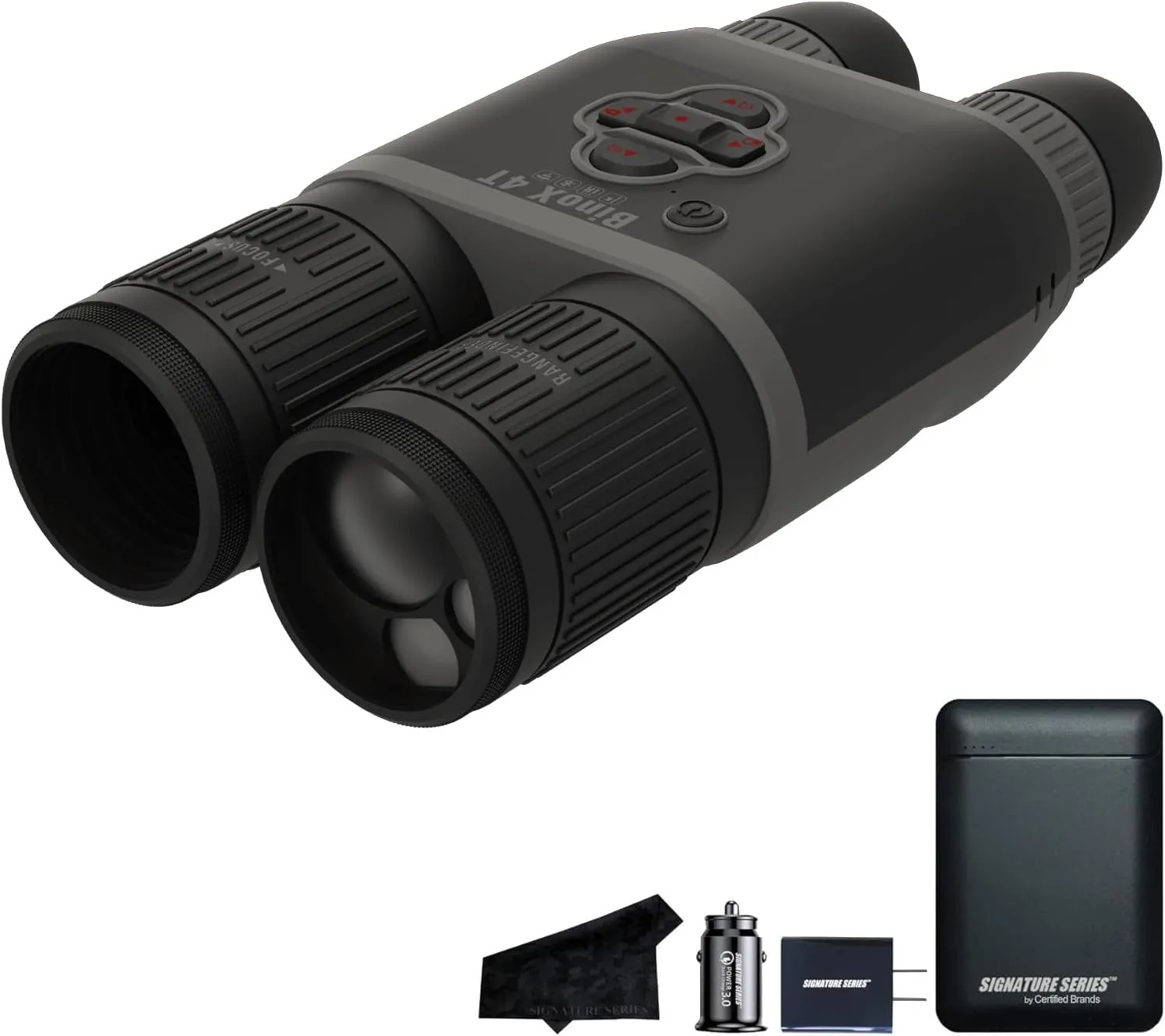 ATN BionX 4T 384 Thermal Binocular with Gen 4 384x288, 60Hz, <25 mK Sensor | Magnification | Built-in Laser Rangefinder, Live Streaming Capable | Exclusive Signature Series Kit