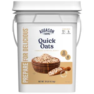 Augason Farms Quick Rolled Oats 4-Gallon Pail, Emergency Food Supply, Everyday Meals, 113 Servings