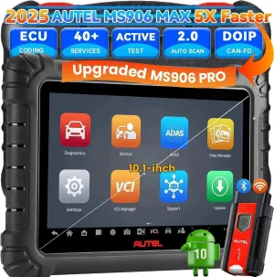 Autel Scanner MaxiSYS MS906MAX, 2025 New MS906 MAX Scan Tool, Up of MS906PRO MP900BT MK906 PRO, Superior ECU Coding 40  Services CAN FD & DoIP Auto Scan 2.0 Bi-Directional Control, Support ADAS