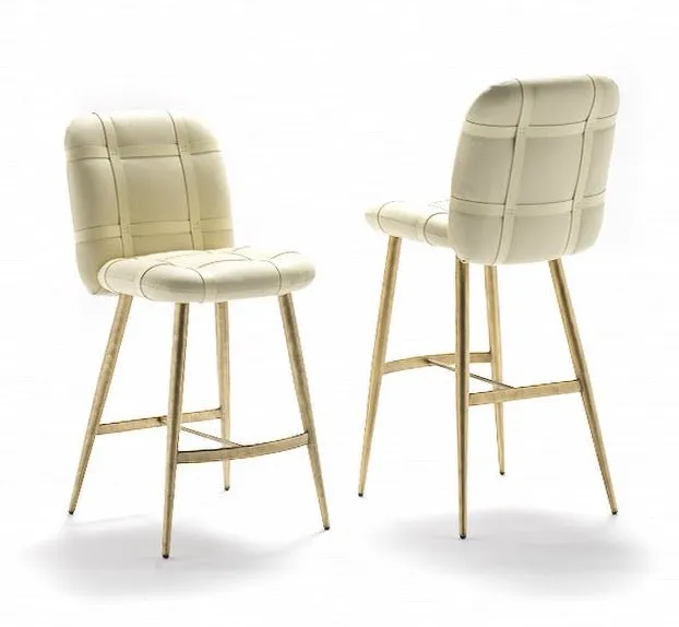 Avion Leather Stool by Fasem
