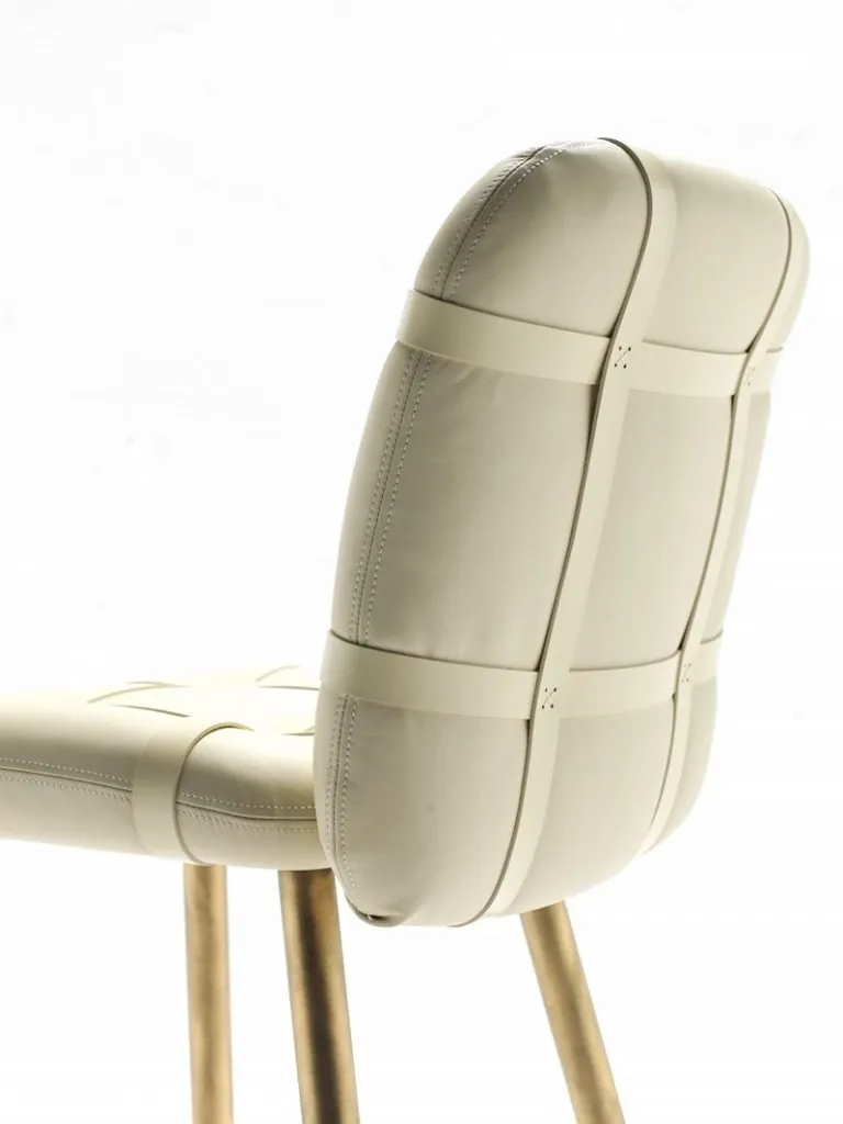 Avion Leather Stool by Fasem