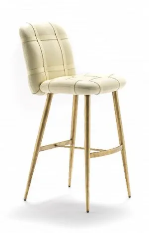 Avion Leather Stool by Fasem