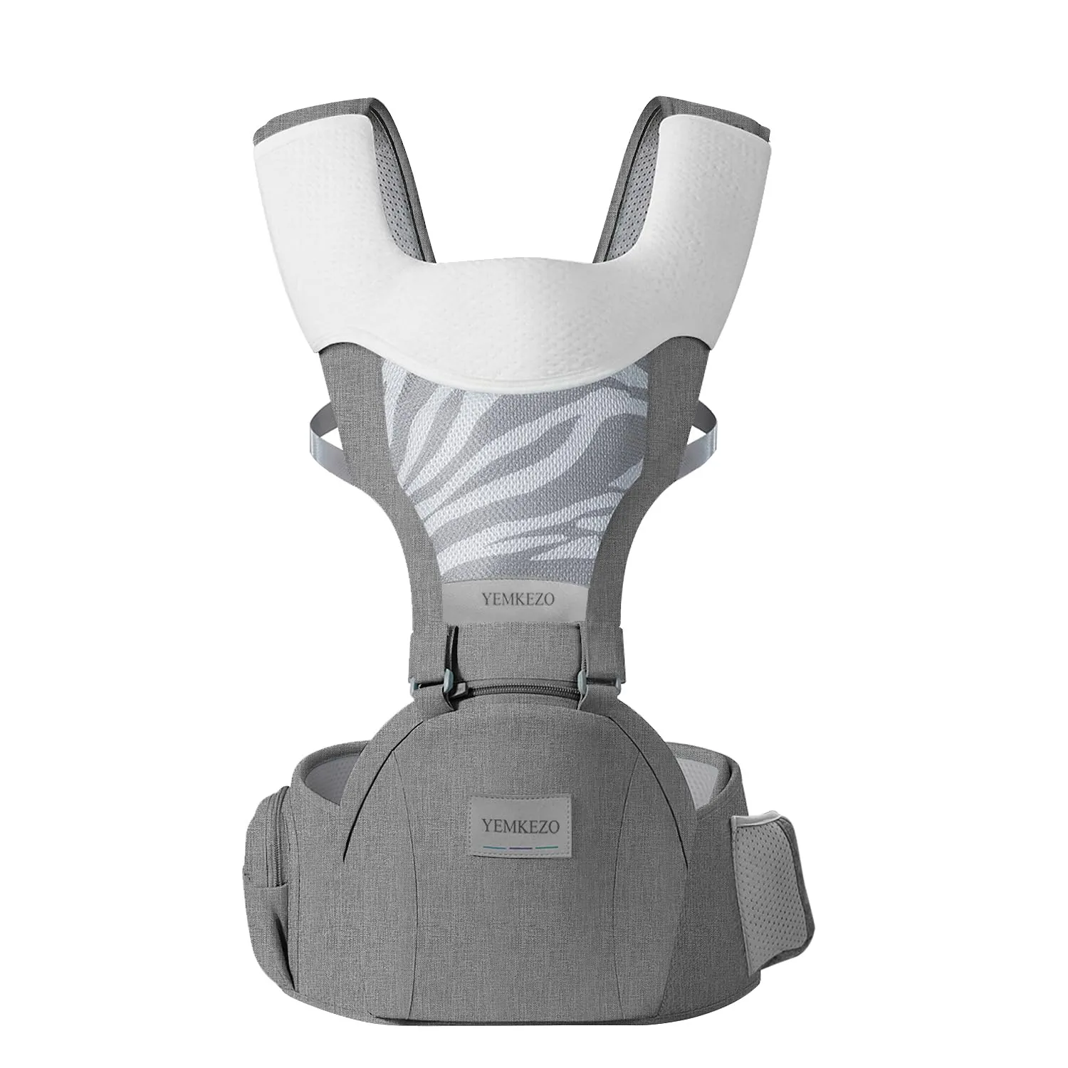 Baby Carrier Newborn to Toddler with Hip Seat, Multifunction Baby Hip Carrier, 4-in-1 Ergonomic Infant Carrier (Ergonomic M Position) Adjustable & Removable Baby Holder Carrier for 0-36 Months (Grey)