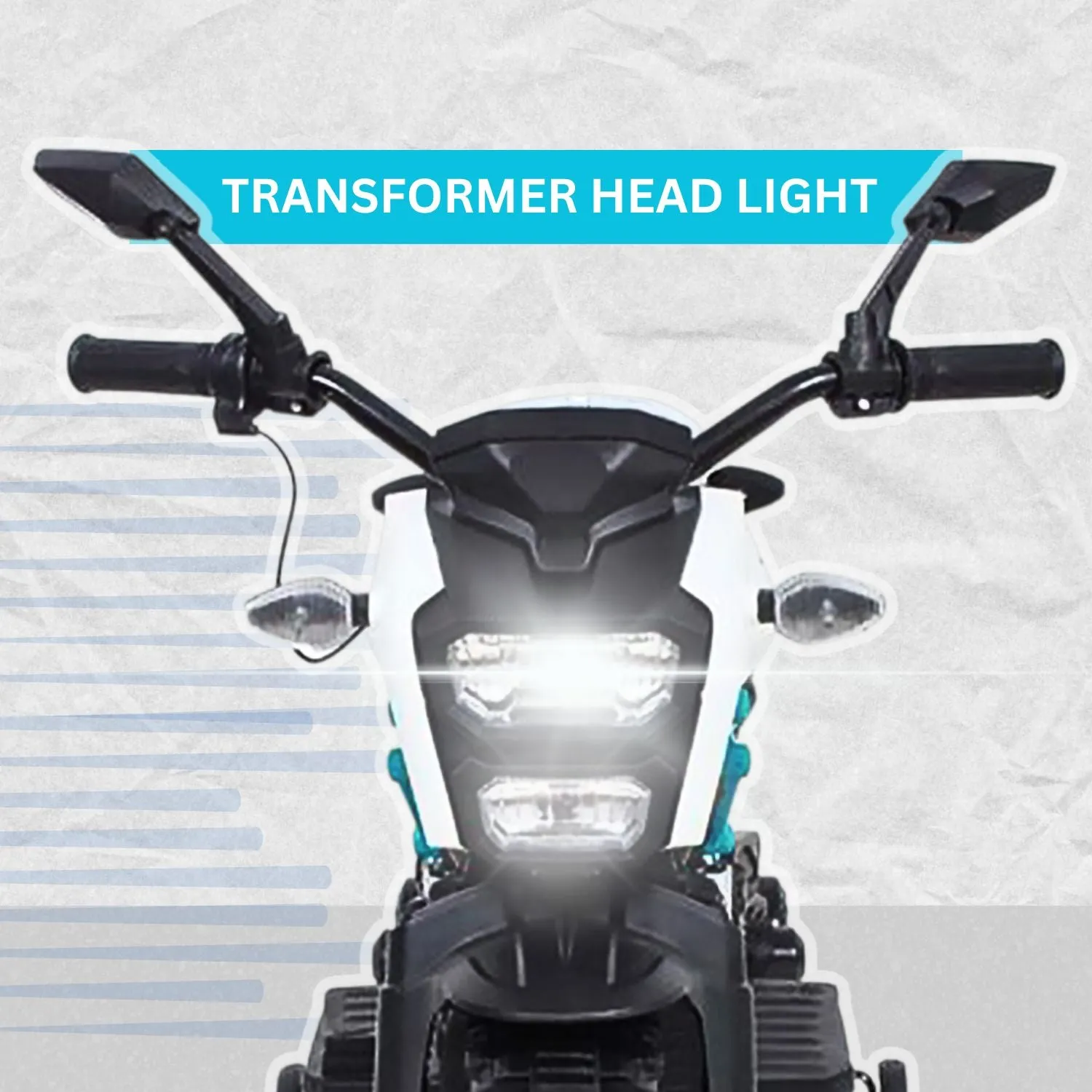 Baby Moo Electric Ride-on Bike for Kids | Battery-Powered Toy with LED Lights, Music, and USB Port | Battery Operated Bike - Blue