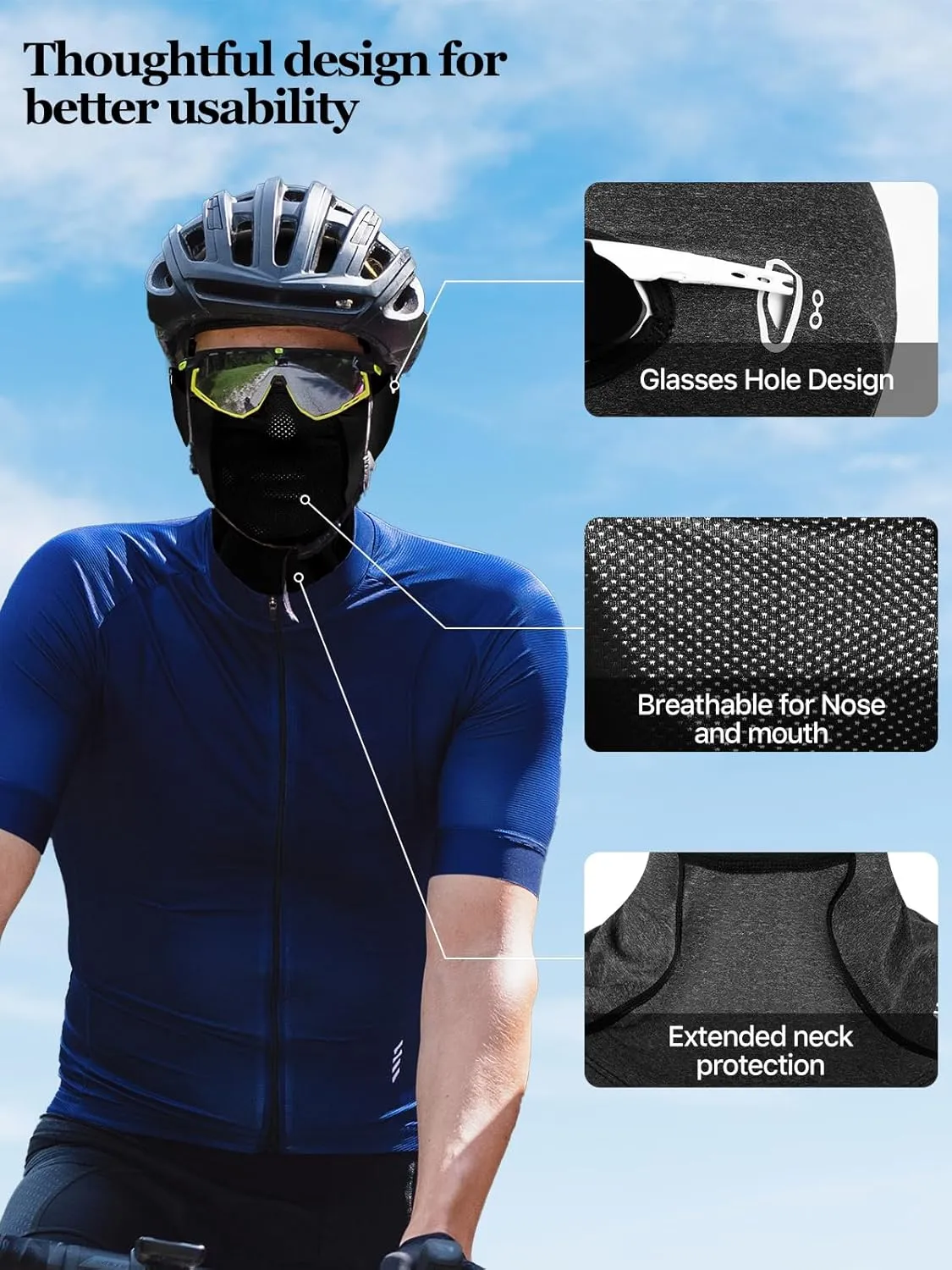 Balaclava Ski Mask Quick Drying Summer Cooling UV Protector Breathable Face Mask Motorcycle Outdoor Gear for Men Women