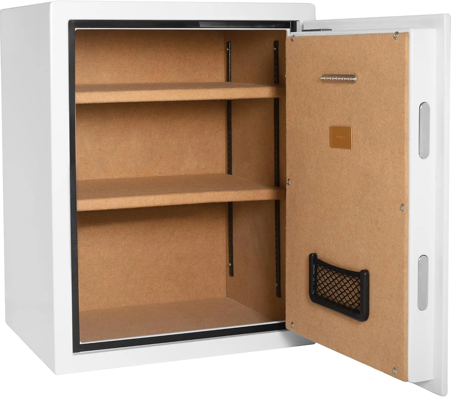 Barska Digital Biometric Fingerprint Fireproof Security Home Jewelry Gun Safe with Lock Out & Silent Mode, Long Locking Bolts, Carpeted Interior, Key Hooks & Net Pocket