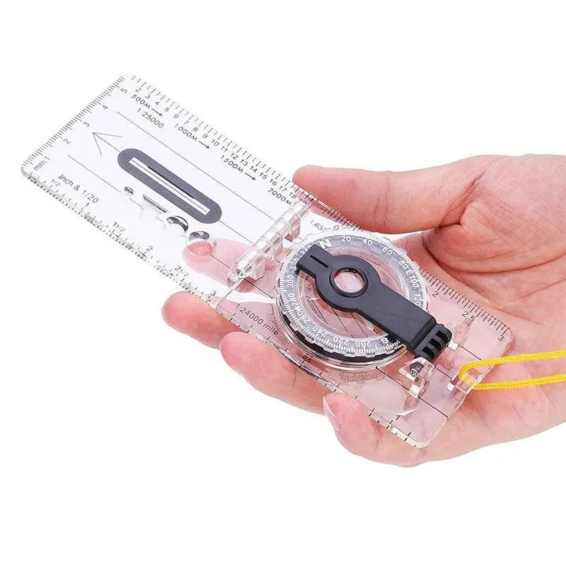 Baseplate Pocket Compass Military Orienteering Hiking Camping Maps Lensatic Army