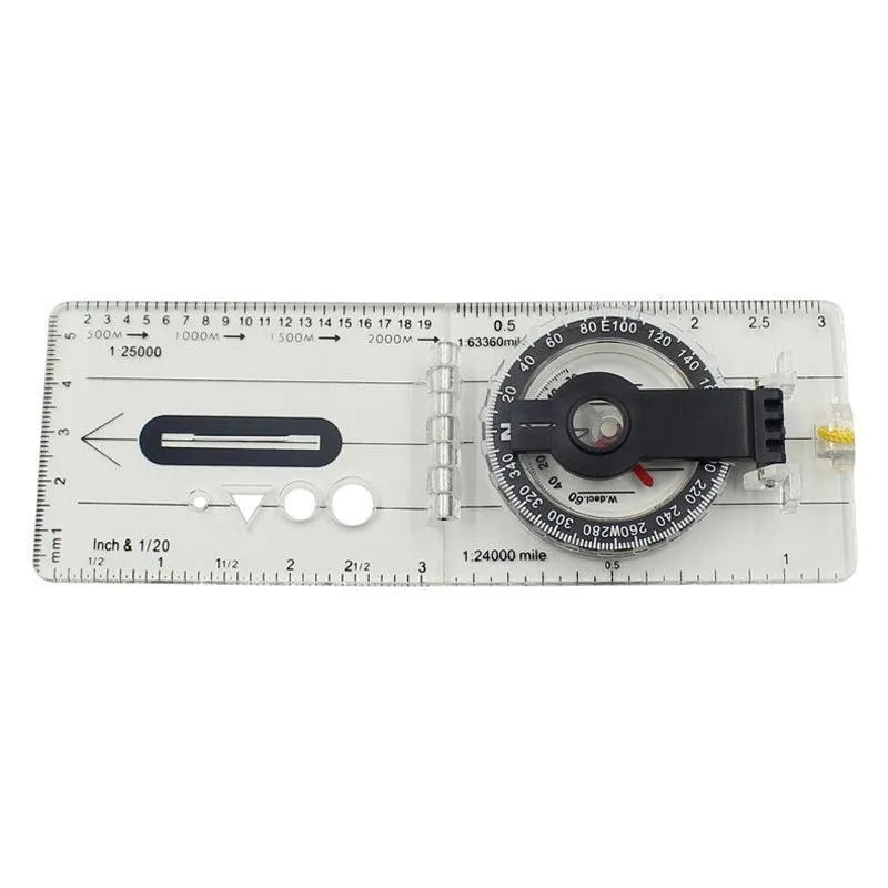 Baseplate Pocket Compass Military Orienteering Hiking Camping Maps Lensatic Army