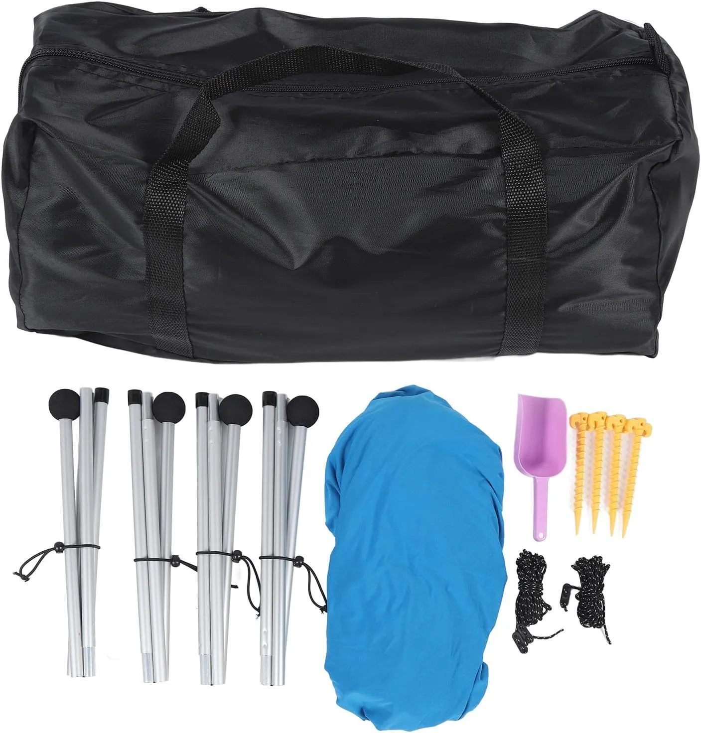 Beach Crib, 4 Poles Stable Sun Shelter Beach Store for Picnics for Picnics (210 * 200 * 150CM)
