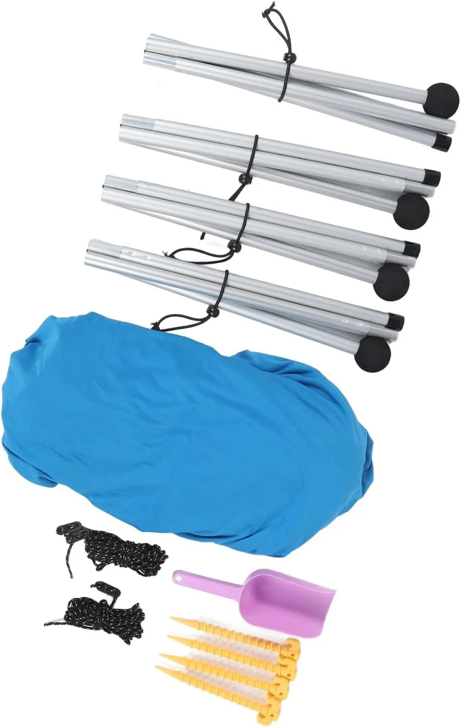 Beach Crib, 4 Poles Stable Sun Shelter Beach Store for Picnics for Picnics (210 * 200 * 150CM)