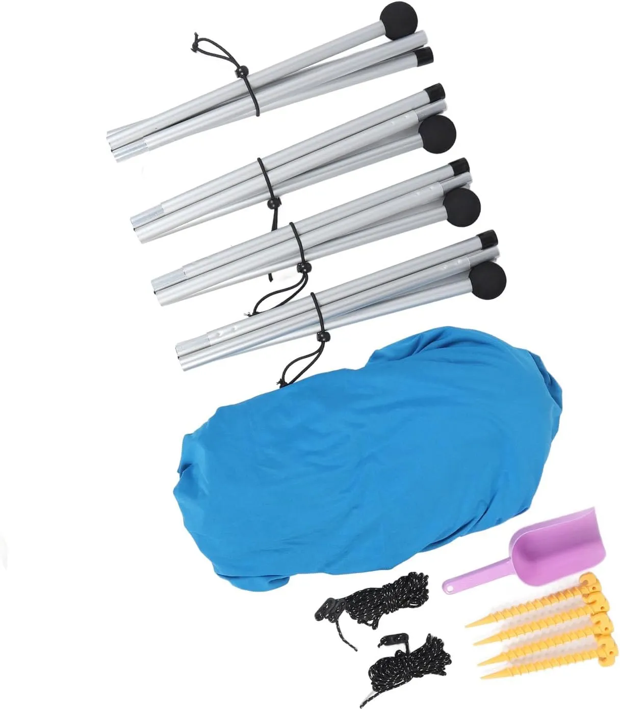 Beach Crib, 4 Poles Stable Sun Shelter Beach Store for Picnics for Picnics (210 * 200 * 150CM)