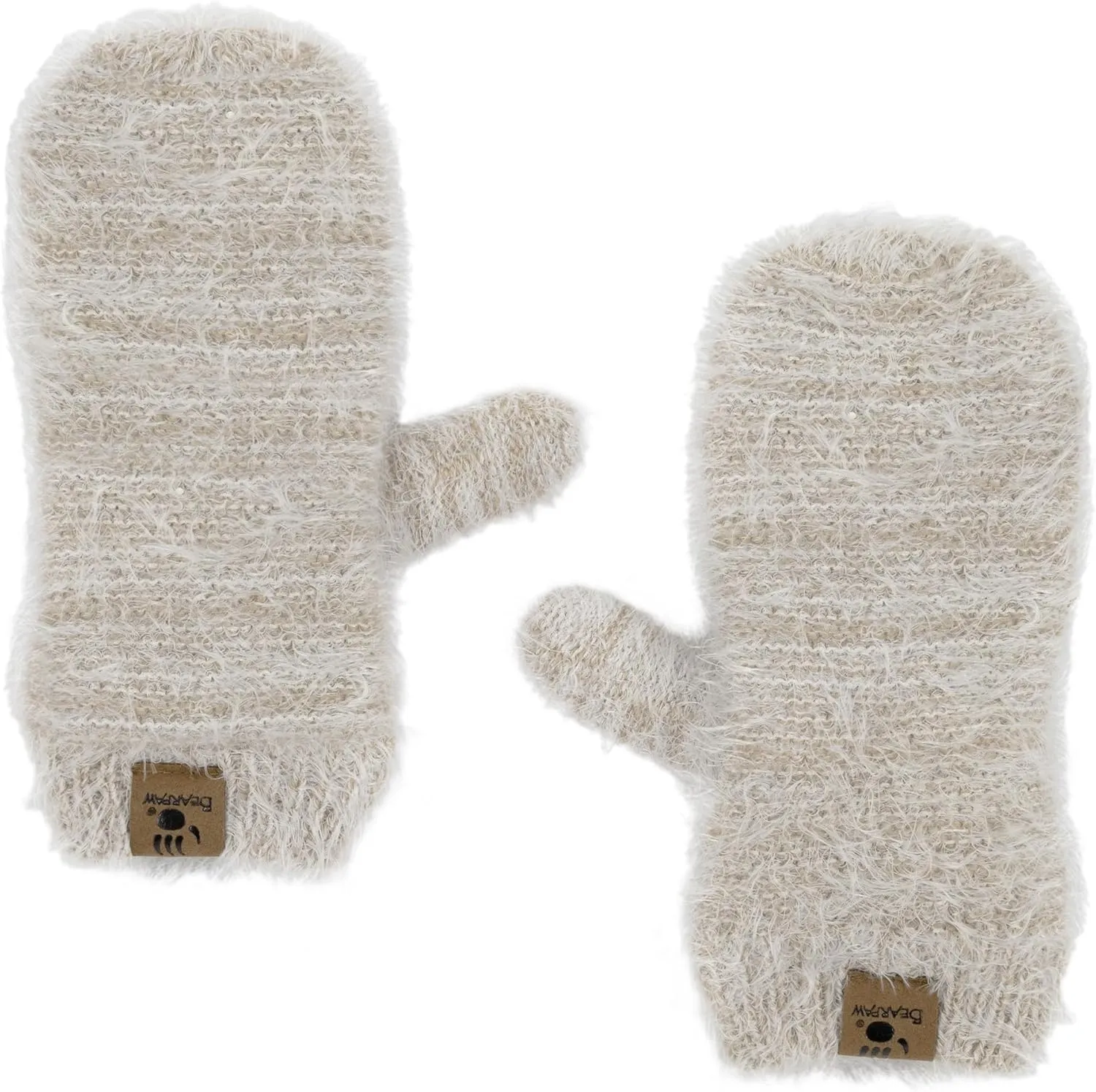 BEARPAW Womens 2 Piece Cold Weather Set Soft and Cozy Knit Pom Hat With Oversize Pom Matching Mitten or Touchscreen Gloves