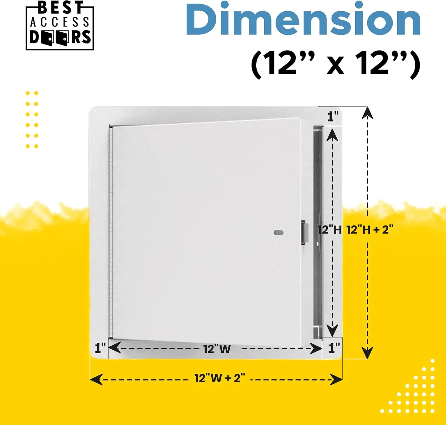 Best 12" x 12" Insulated Fire Rated Metal Access Door with Flange, LEED Compliant 20-Gauge Galvanneal Steel Wall Access Panel, 2" Mineral Wool Insulated Access Door for Ceilings/Walls, White, BA-FRI