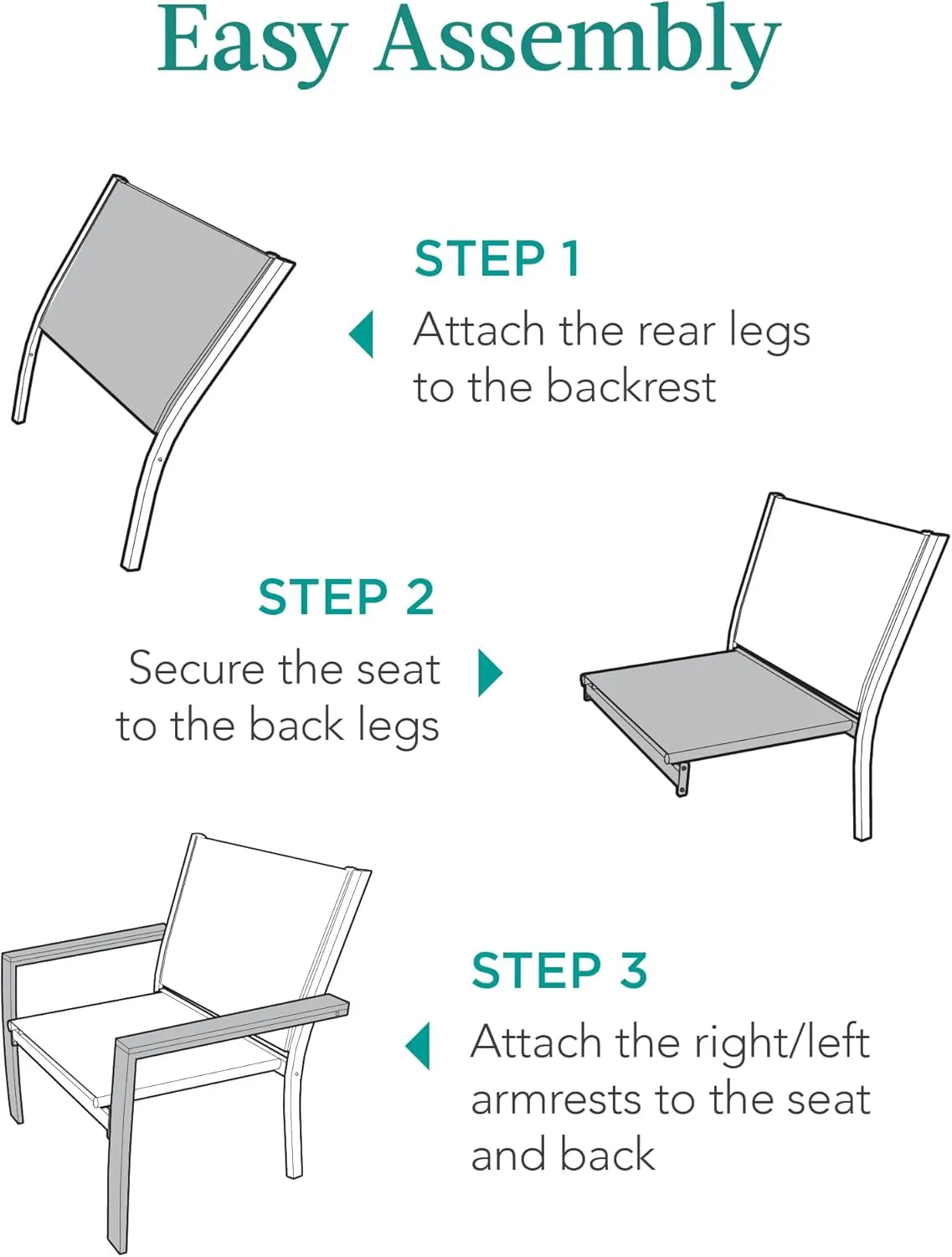 Best Choice Products Set of 2 Stackable Outdoor Textilene Chairs, All-Weather Conversation Dining Accent Furniture w/Armrests - Gray/Gray