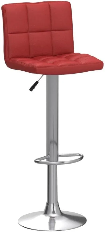 BestOffice Bar Stools Set of 2, Adjustable Swivel Bar Stools, Counter Height Bar Stool with Back PU Leather Armless Hydraulic Kitchen Counter Bar Stool (Black)