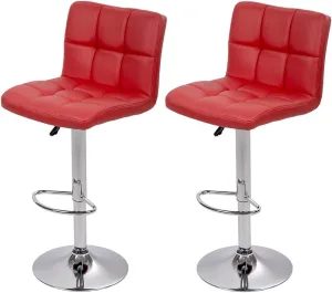 BestOffice Bar Stools Set of 2, Adjustable Swivel Bar Stools, Counter Height Bar Stool with Back PU Leather Armless Hydraulic Kitchen Counter Bar Stool (Black)