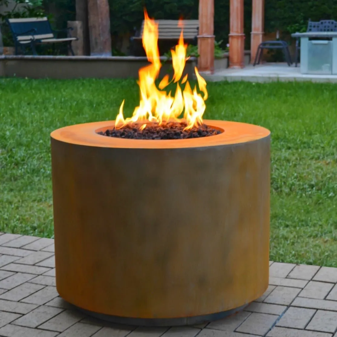 Beverly Round Fire Pit- Corten Steel