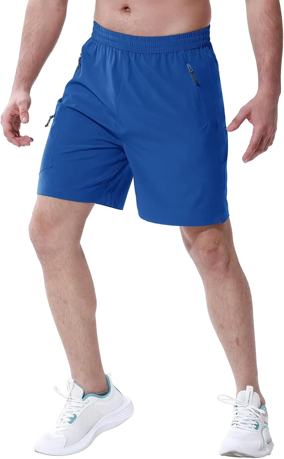 BGOWATU Men's Athletic Hiking Shorts Stretch Quick Dry Sports Gym Shorts with Zipper Pockets for Fishing Travel