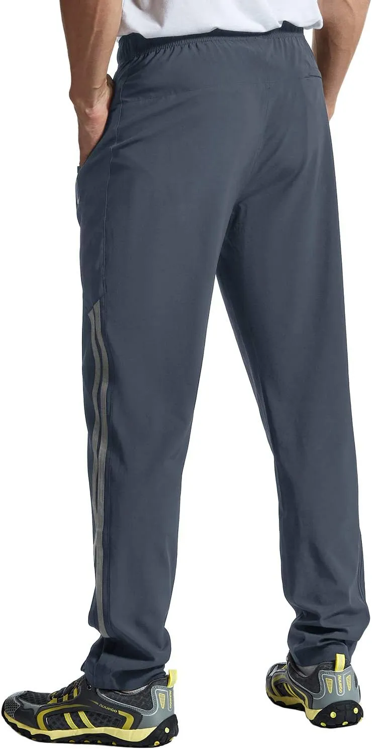 BGOWATU Men's Sweatpants Zipper Pockets Lightweight Exercise Pants Running Workout Sports