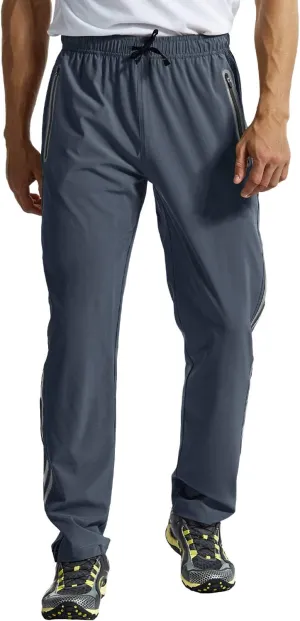 BGOWATU Men's Sweatpants Zipper Pockets Lightweight Exercise Pants Running Workout Sports