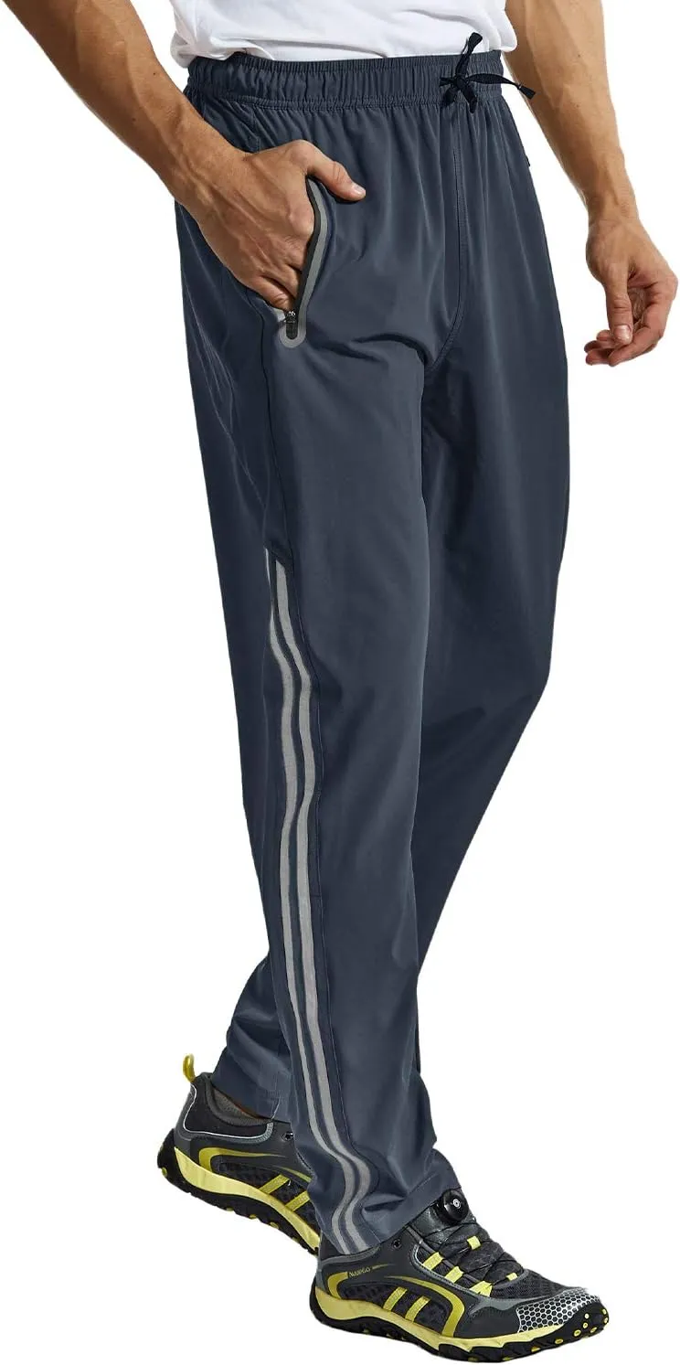 BGOWATU Men's Sweatpants Zipper Pockets Lightweight Exercise Pants Running Workout Sports