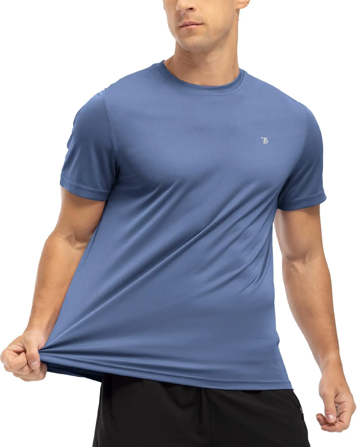 BGOWATU Men's UPF 50  Short Sleeve Swim Shirts Quick Dry Sun Protection Rash Guard Fishing Athletic T-Shirt