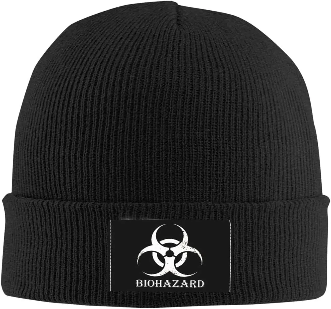 Biohazard Warning Unisex Four Seasons Knitted Hat Winter Warm Hats Hats for Men Women One Size Black