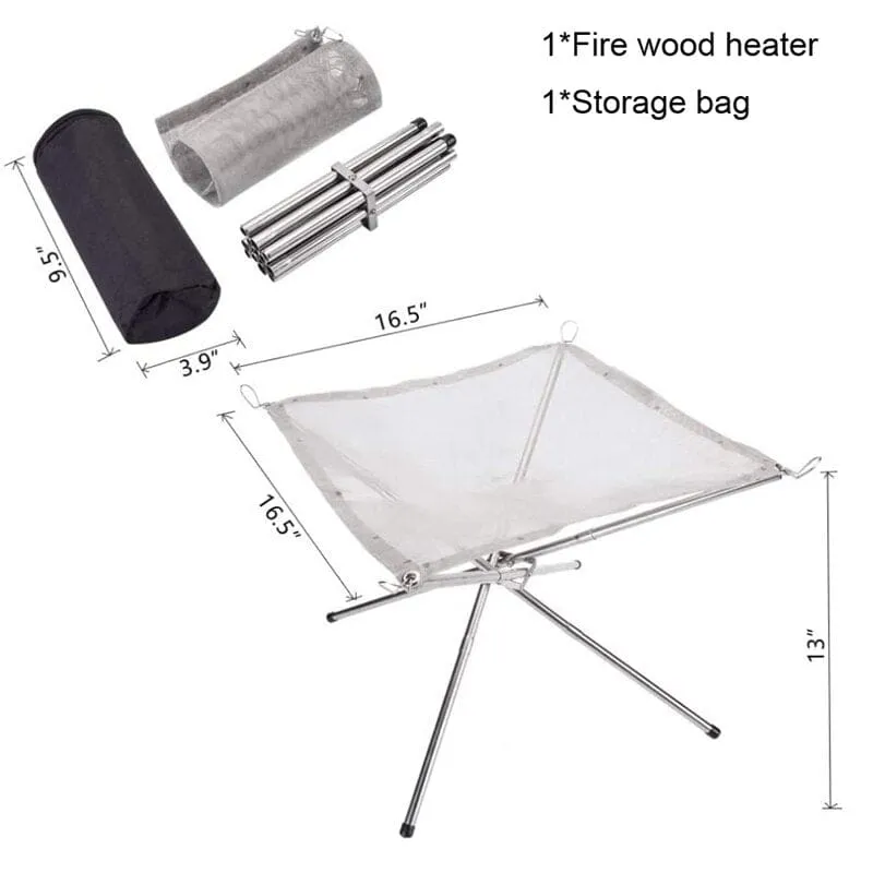 BlazeRack™ - The Collapsible Steel Mesh Outdoor Fire Pit