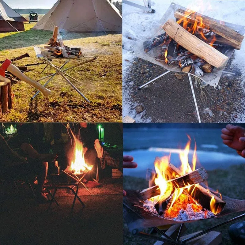 BlazeRack™ - The Collapsible Steel Mesh Outdoor Fire Pit