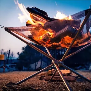 BlazeRack™ - The Collapsible Steel Mesh Outdoor Fire Pit