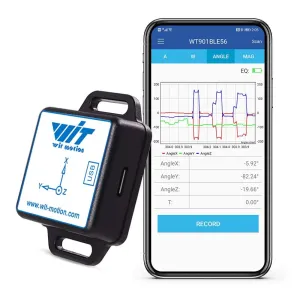 [Bluetooth 5.0 Accelerometer Inclinometer] WT901BLECL MPU9250 High-Precision 9-axis Gyroscope Angle(XY 0.2° Accuracy) Magnetometer Compass with Kalman Filter, Low-Power 3-axis AHRS IMU Tilt Sensor