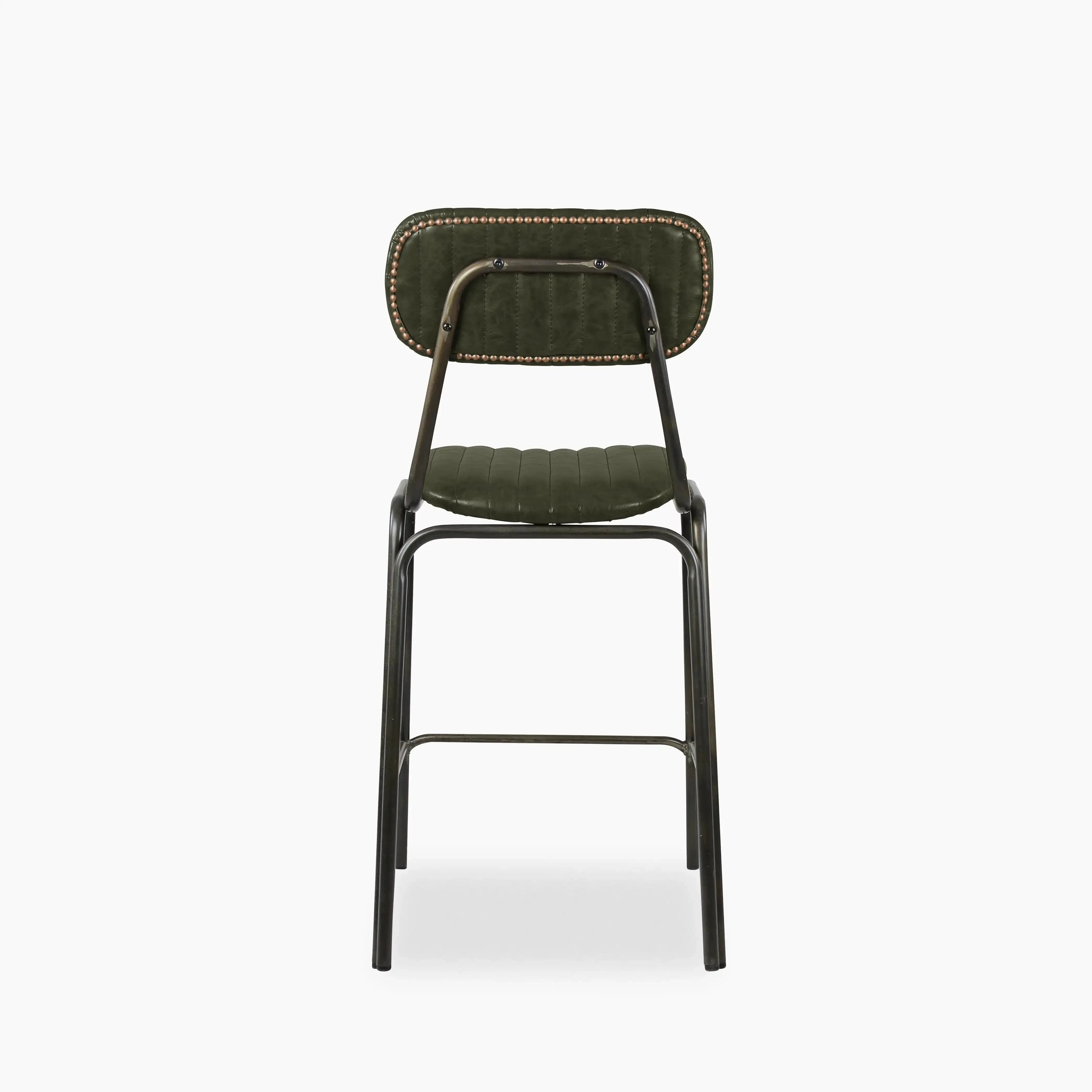Boston Kitchen Stool | Dark Green Faux Leather & Black