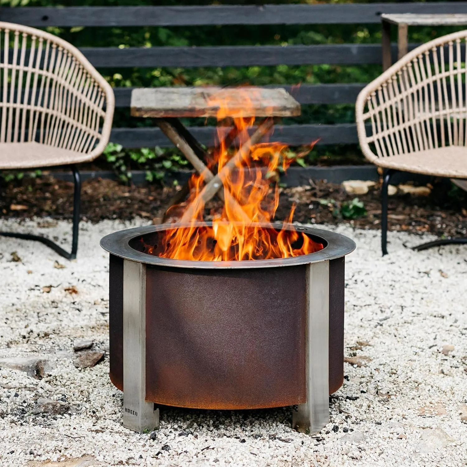 Breeo Smokeless FIrePit (X Series 19, Corten Steel) - 22.1" Smokeless Fire Pit for Outside - 47 lbs - Ideal for Families - Compatible with Wide Range of Breeo Accessories - Gifts for Dad