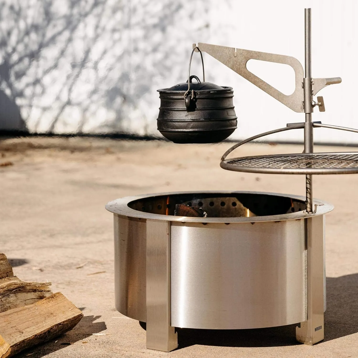 Breeo Smokeless FIrePit (X Series 24, Stainless Steel) - 27.5" Smokeless Fire Pit for Outside - 62 lbs | Ideal for Families - Compatible w/Wide Range of Breeo Accessories - Gifts for Dad