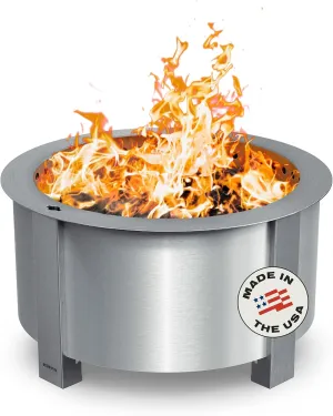 Breeo Smokeless FIrePit (X Series 24, Stainless Steel) - 27.5" Smokeless Fire Pit for Outside - 62 lbs | Ideal for Families - Compatible w/Wide Range of Breeo Accessories - Gifts for Dad