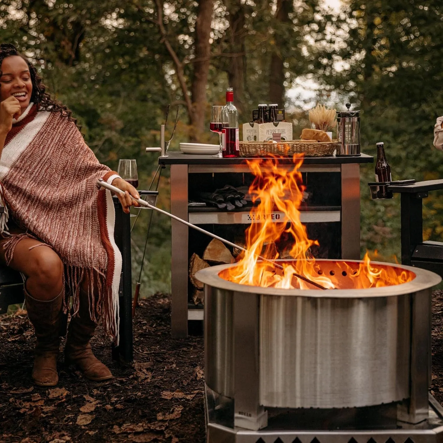 Breeo Smokeless FIrePit (X Series 24, Stainless Steel) - 27.5" Smokeless Fire Pit for Outside - 62 lbs | Ideal for Families - Compatible w/Wide Range of Breeo Accessories - Gifts for Dad