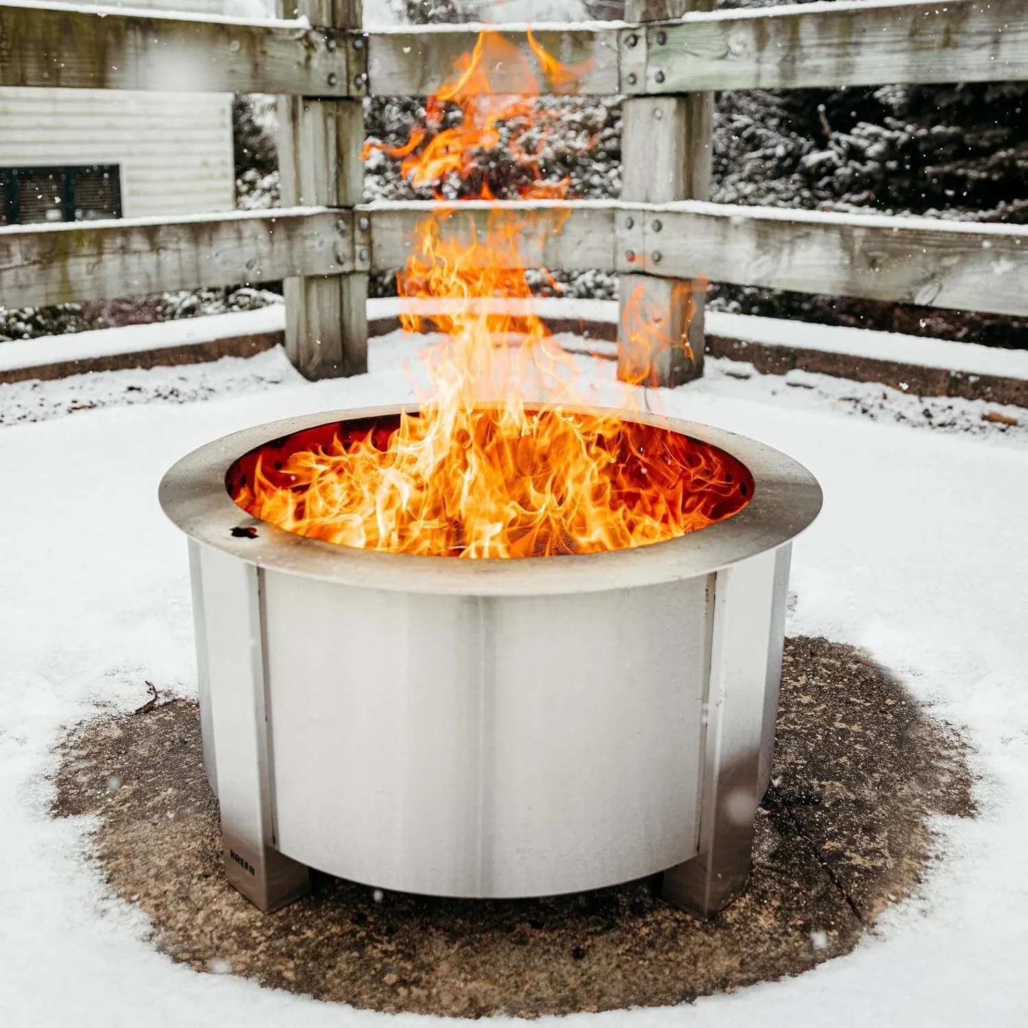 Breeo Smokeless FIrePit (X Series 24, Stainless Steel) - 27.5" Smokeless Fire Pit for Outside - 62 lbs | Ideal for Families - Compatible w/Wide Range of Breeo Accessories - Gifts for Dad