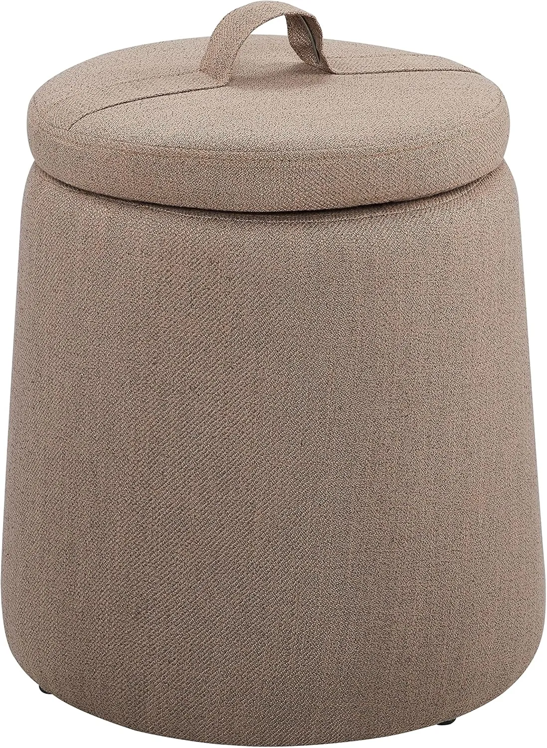 Brentwood Light Brown Upholstered Storage Ottoman by Linon