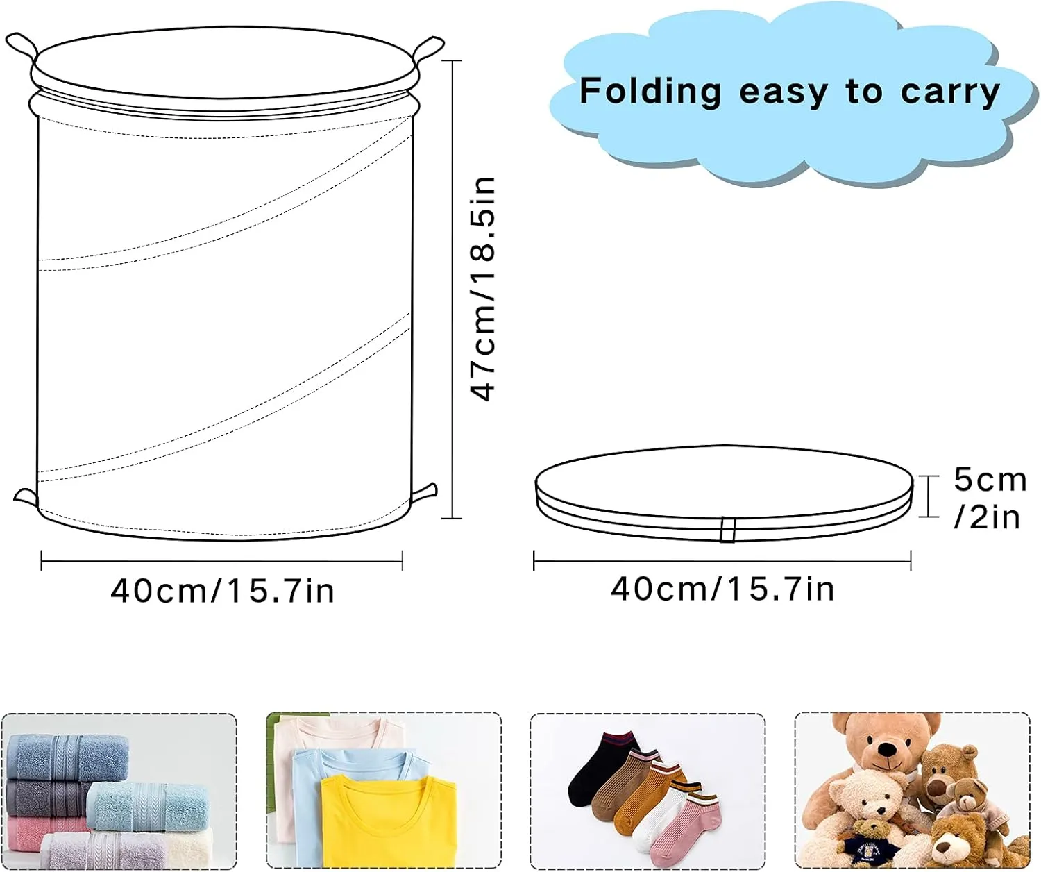 Burning Fire Flaming Guitar with Music Notes Fireworks on Black Pop Up Laundry Hamper, Collapsible Dirty Clothes Basket with Zipper Lid, Storage Bag Washing Bin for Room College Dorm Travel