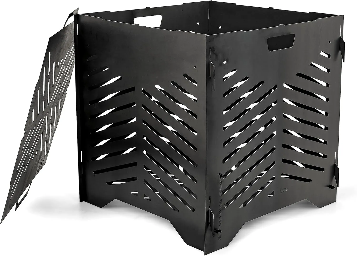 Camco 22” Small Burn Bin | Crafted of Heavy-Duty SS400 Steel to Withstand Extreme Temperatures & Features Hand-Oiled Panels with Unique Venting Patterns for Premium Airflow (51251)