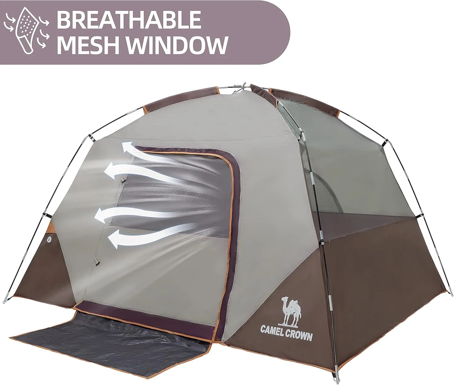 CAMEL CROWN Tents for Camping 4/8 Person Waterproof Quick Setup Folding Outdoor Backpacking Tents 4 People Family Hiking