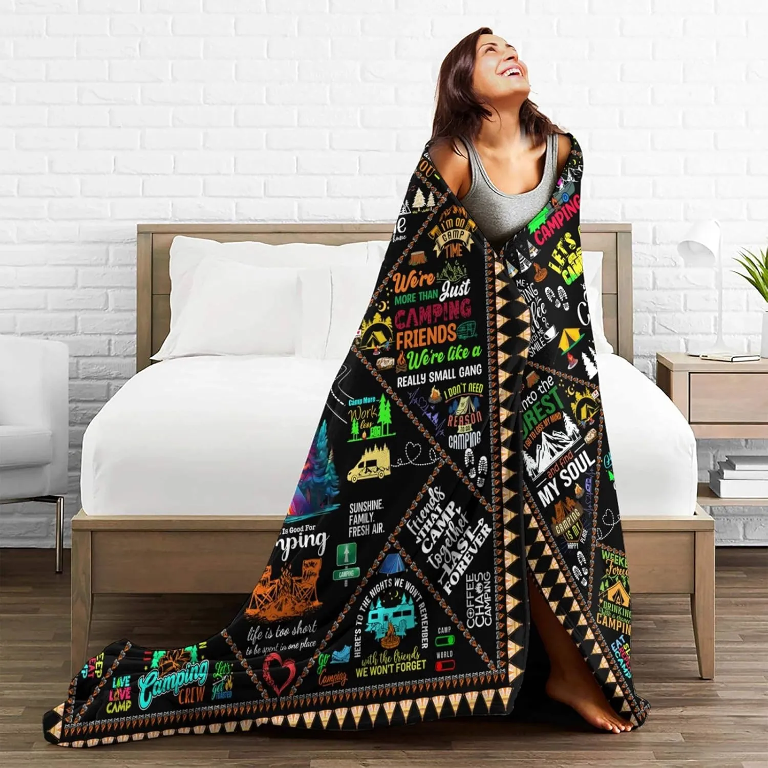 Camping Blanket Gifts for Men Women Couples,Soft Cozy Camping Blankets and Throws RV Travel Hiking Bed Sofa,Cool Camper Gifts for Camping Lovers Campsite Outdoors 50"X40"