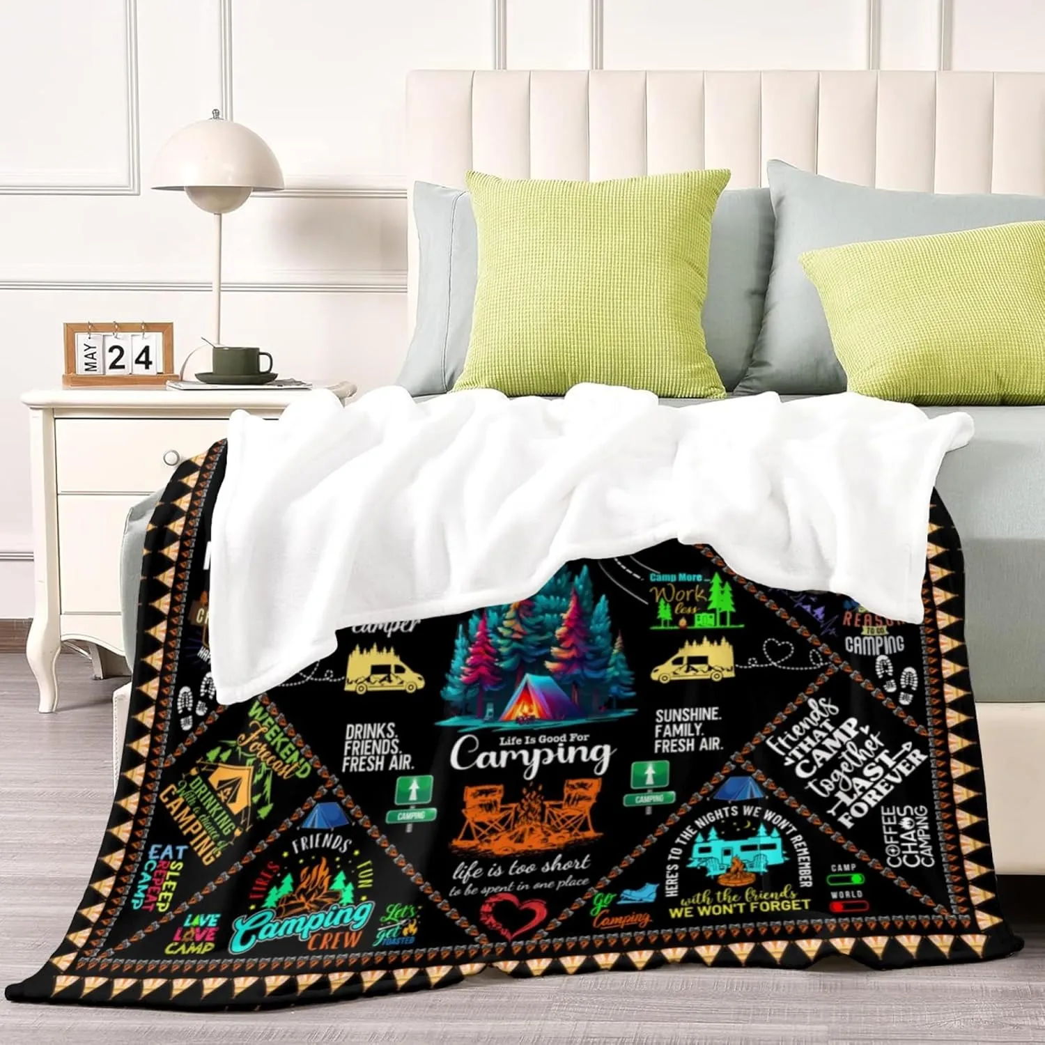 Camping Blanket Gifts for Men Women Couples,Soft Cozy Camping Blankets and Throws RV Travel Hiking Bed Sofa,Cool Camper Gifts for Camping Lovers Campsite Outdoors 50"X40"